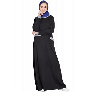 Slant cut at waist Travel Abaya